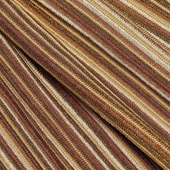 NWT Veronica Beard Anna Gold Bronze Brown and Cream Striped Knit Maxi Dress - Picture 5 of 5